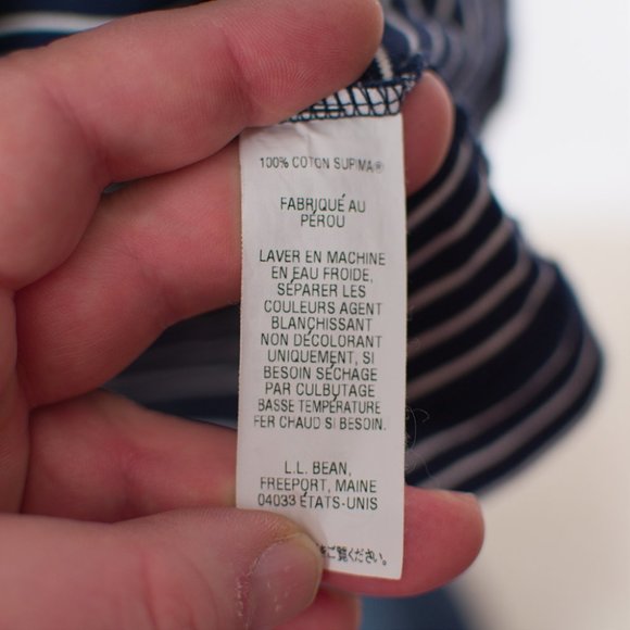 LL Bean Navy Striped Cardigan M-P - Picture 6 of 6